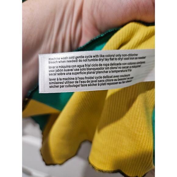 Eloquii‎ Green Yellow Black Patchwork Color Block Top, size 18/20 2X NWT - Picture 7 of 9